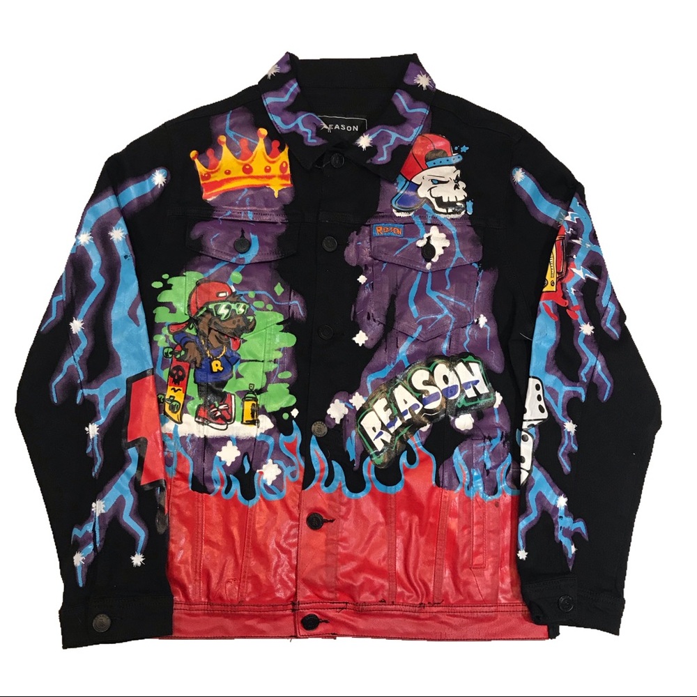 Men’s “Airbrush Graffiti” jean jacket. Size 3x fits like 2x